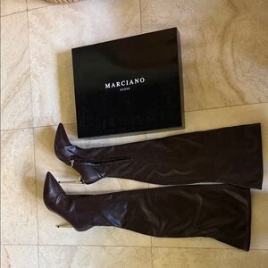 Marciano Dark Brown Over-the-Knee Boots